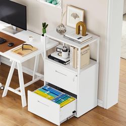 ✌️😀Letaya 2 Drawer Lateral File Cabinets with Lock,Printer Stand Filing Organization Cabinets for Home Office,Hanging Files Letter/Legal/F4/A4 Size 