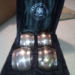 Vintage handmade international silver plated napkin holders