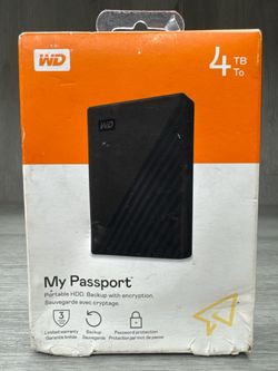 WD My Passport 4TB Portable External Hard Drive WDBPKJ0040BBK-WESN (A1D033022)