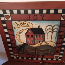 Metal Home Picture, Metal Heart, Country to Hang