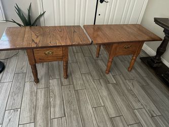nightstand set of 2 Vintage  Drop-Leaf Table