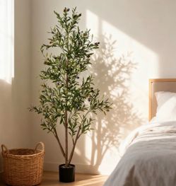 Pretty artificial plant Olive 🫒 tree 7 ft tall ! Brand New
