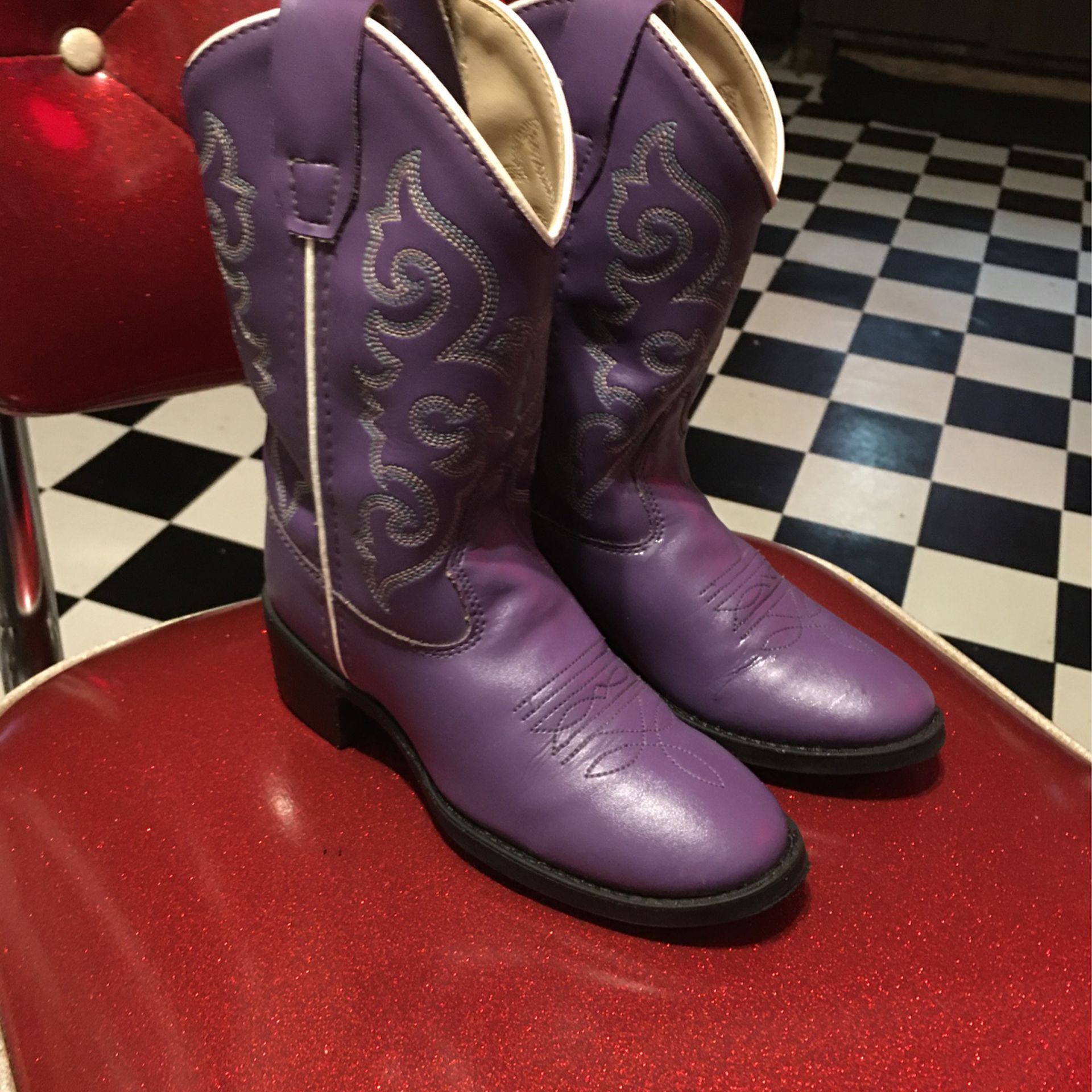 New Little Girls Purple Boots