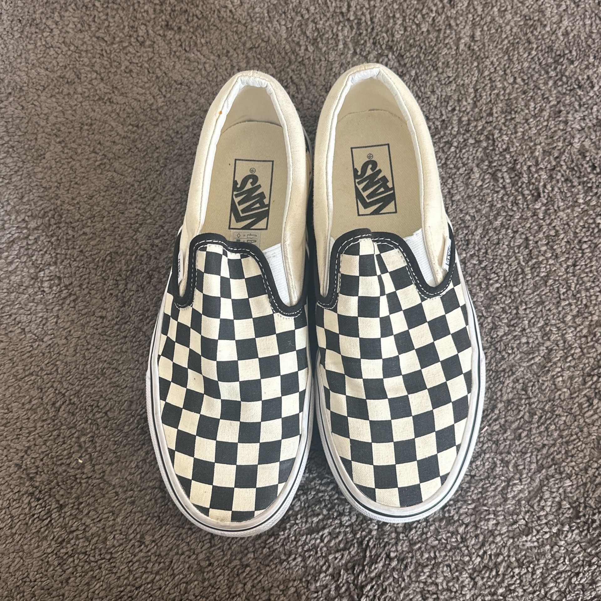 Checkered Vans Slip Ons 