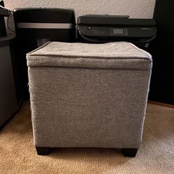 Gray Storage Ottoman 