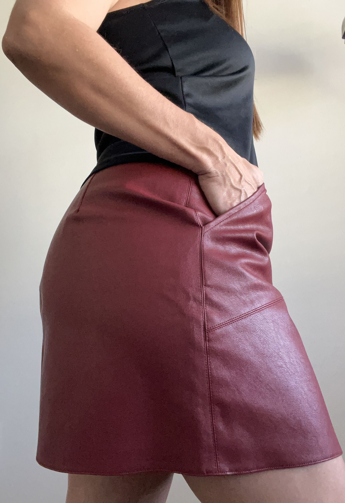 LEATHER Skirt Mini  NEW 