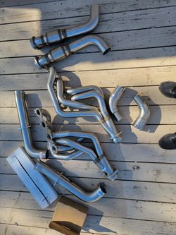 Kooks 2" Long Tube Headers with Green Catallac Converters Mustang GT 5.0