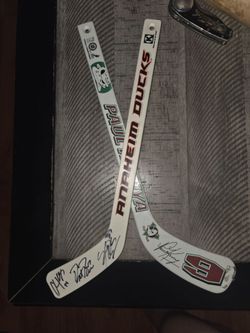Anaheim ducks Vintage autographed mini goalie sticks