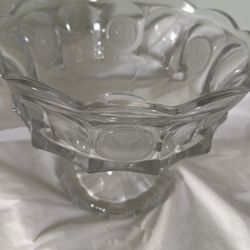 Americana Fostoria Coin Glass Clear Pedestal Bowl
