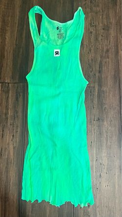 Custom Tie Dye Mint Ribbed Tank Dress
