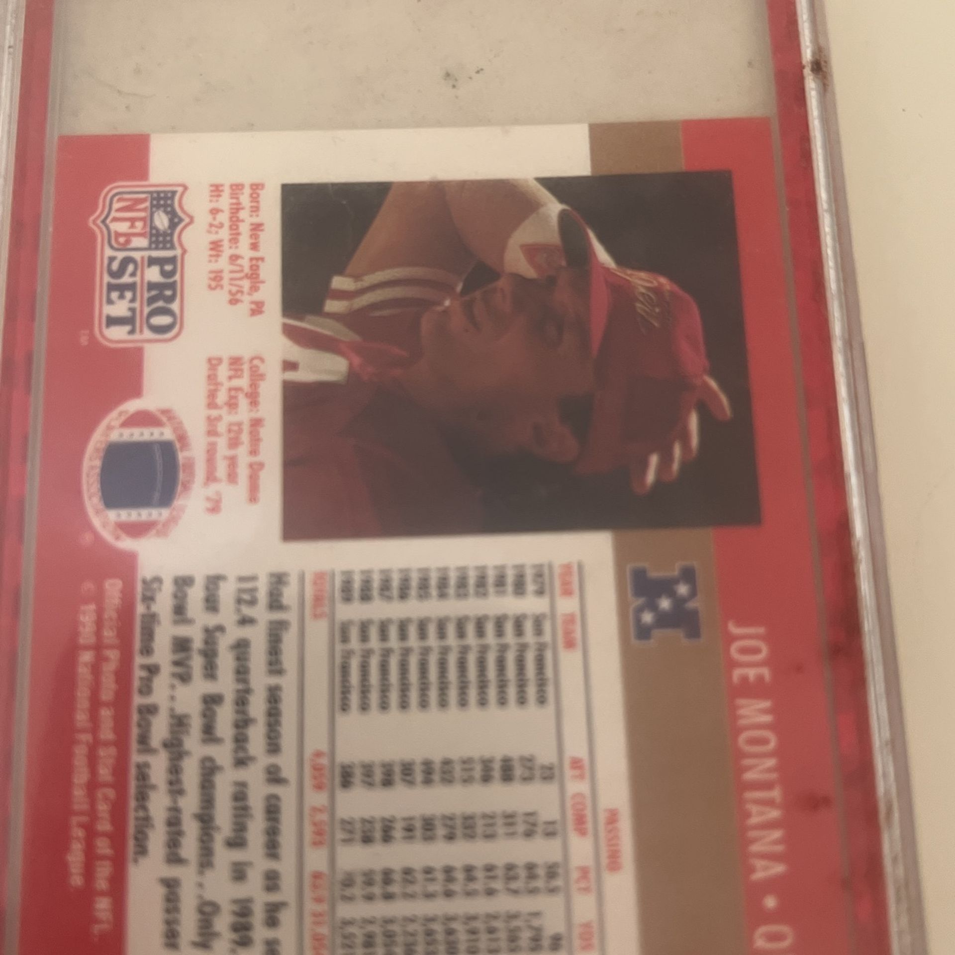 Joe Montana 1990 NFL Card