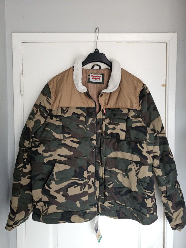 Men's Levi's Camouflage Jacket Army XL Levi's Sherpa