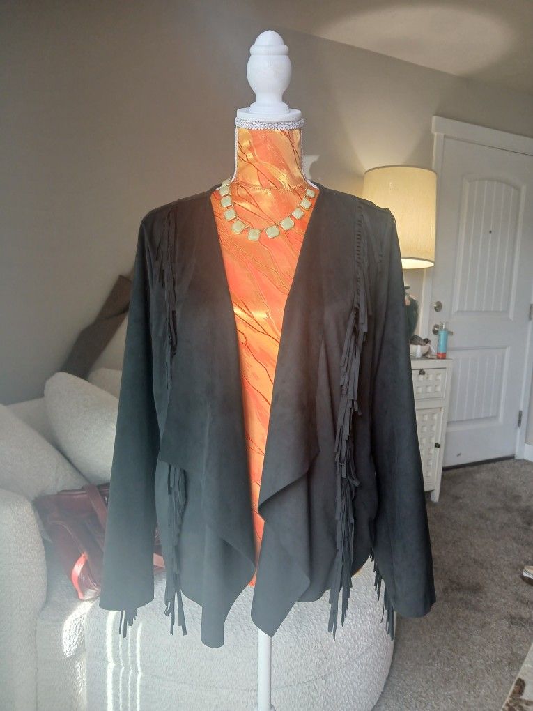 Jacket Colleen Lopez Fringe Jacket Sz M