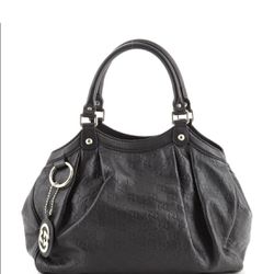 Gucci Guccissima Black Leather Tote Bag