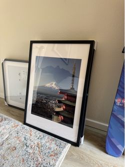 Framed fine art print of Mount Fuji 50x70cm