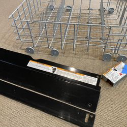 Dishwasher Parts:  Toe Kick Plate, Lower Rack, Electrical Box Cover