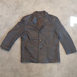 CITY Jones New York Genuine Leather Suit Jacket