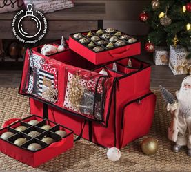 ZOBER All in One Christmas Ornament Storage Box