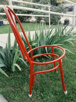 Red Vintage Metal Parlor Chair Frame
