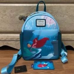 Loungefly Ariel’s Grotto Backpack And Cardholder