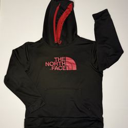  The North Face Black Red Logo Polyester Hoodie Sweatshirt Woman’s medium. 