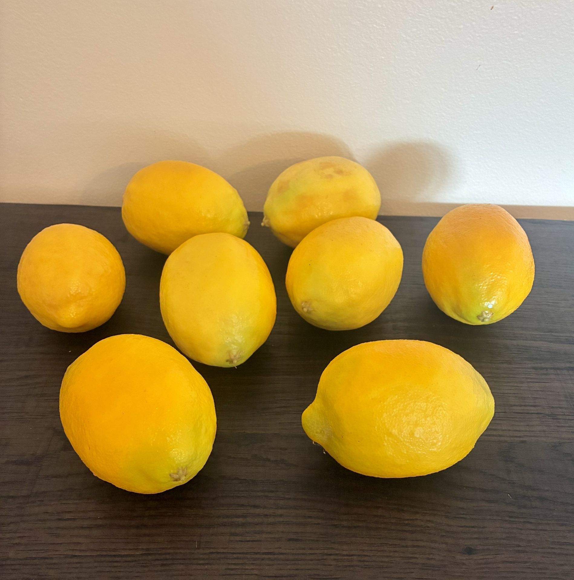 8 Vintage Lemons Artificial Realistic Textured Fake Fruit Staging Props Home Dec