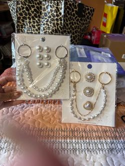 Time and Tru, Women's Fashion Tote Bag Charms, 7-Piece Set with Faux Pearl Accents, New Sealed Packages