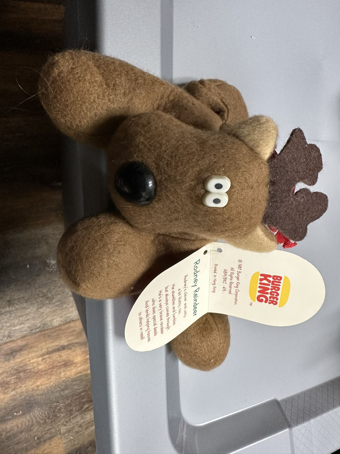 Vintage Rodney, the reindeer Burger King collection 1987