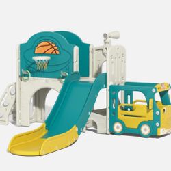 9 In 1 Toddler Slide, Kids Slide with Climber Playset, Indoor Outdoor Playground