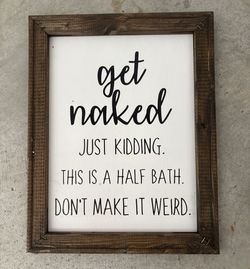 Framed Bathroom Funny Sign