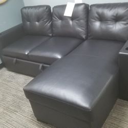 🥏LEATHER SLEEPER SECTIONAL 