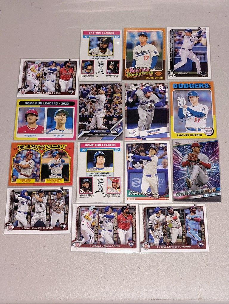 Shohei Ohtani Lot Dodgers + Angels Lot of x15 Cards Near Mint