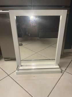 White Framed Wall Mirror