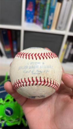 Baseball caught from Yankee game official ball