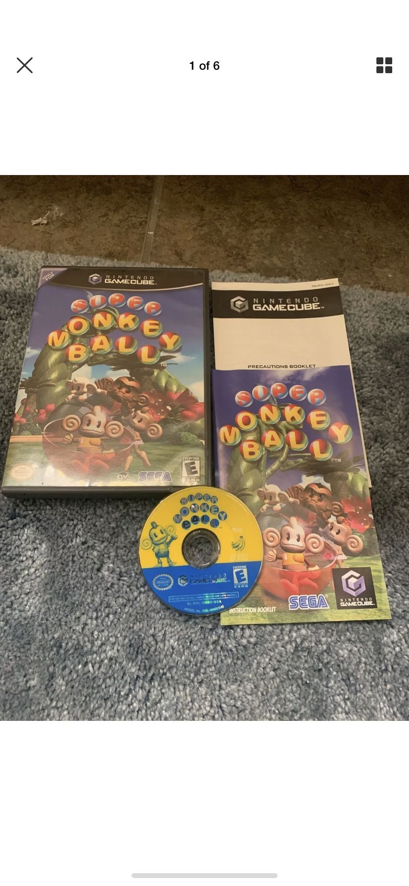 SUPER MONKEY BALL. Nintendo GameCube, 2002) Black Label, Complete And Tested