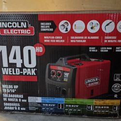 Lincoln Electric Weld-Pak 140 amp, MIG and flux core wire feed welder, 115V aluminum welder