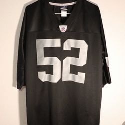 Vtg NFL Oakland Raiders Kirk Morrison Reebok Black Football Jersey 2XL Stitched