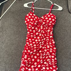 Fredricks Of Hollywood Red Polka Dot Dress