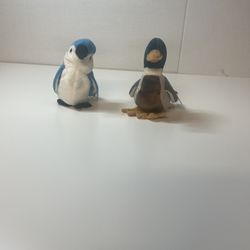 Rare Beanie Babies Jake, The Duck And Rocket The Bluejay Collectible Pair