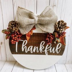 Thankful Wood Door Hangers 