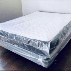 Mattress+Box Queen size Double sided  Orthopedic 9”thick box 8” brand new in plastic delivery available 