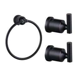 Oil Rubbed Bronze 3-Piece Bath Hardware Set with Mounting Hardware in Stainless Steel