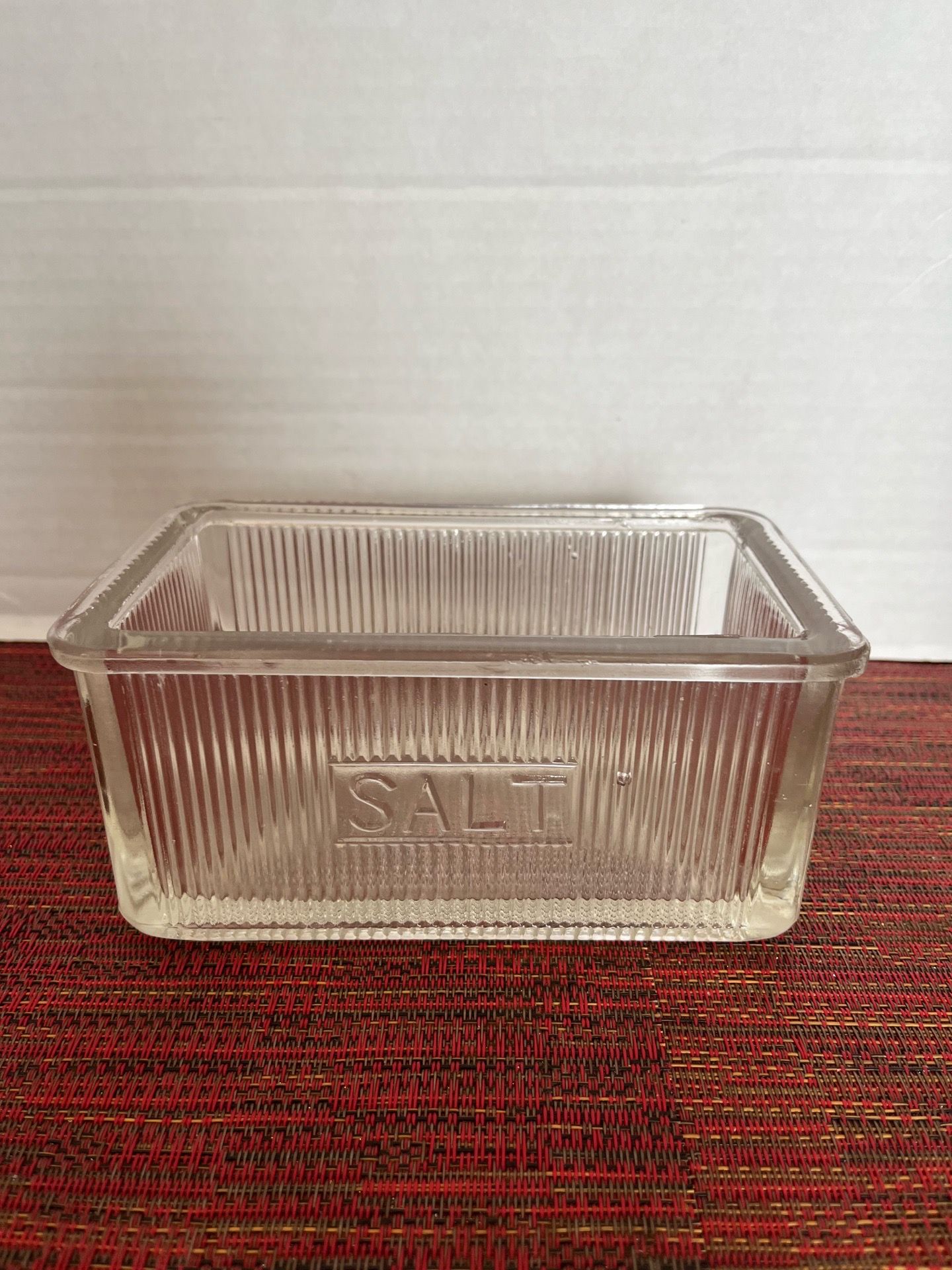 Vintage Hoosier - Style Glass Salt Box Circa 1920's - 1940's