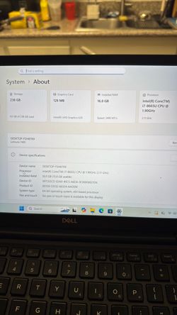 Dell latitude 7400 16 Gb ram 250 had. 150