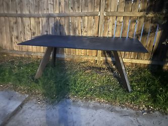 GLASS TABLE BROWN COLOR - Huge Large GLASS TOP PART - Metal Legs - 