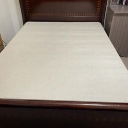 Full Size Wooden Bed With Box Spring 