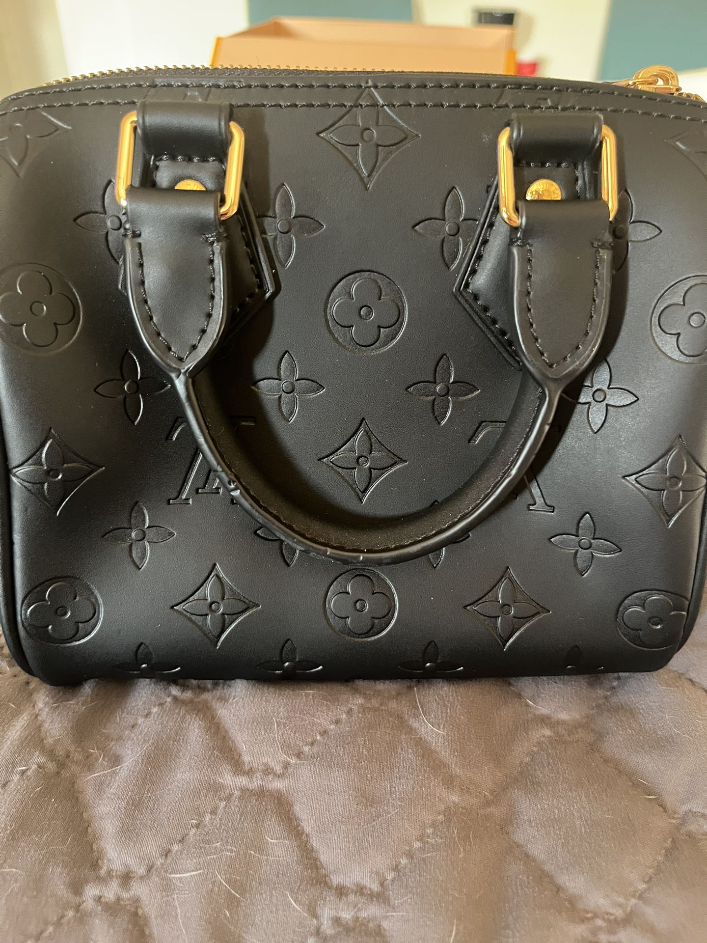 Authentic Louis  Vuitton Nano Speedy Empreinte — Black Calf Leather + Gold Chain — Box & Tags Price: $1000 OBO