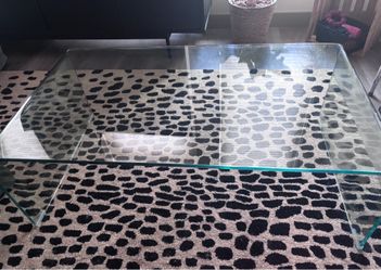 Clear glass coffee table