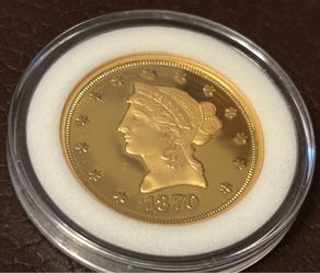 $10 1870. National collection mint. COPY coin USA