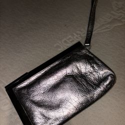 Calvin Klein Black Wristlet Wallet Zip Around Cluth Wallet VINTAGE